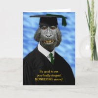 Graduación divertida Mono Macaque Felicitaciones