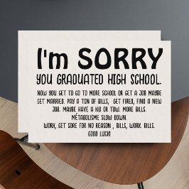 Tarjeta Festiva Graduación Graduada Gradual Graciosa - Sarcástica