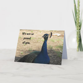 Tarjeta Festiva Graduación Orgullosa de ti Graduado de Peacock