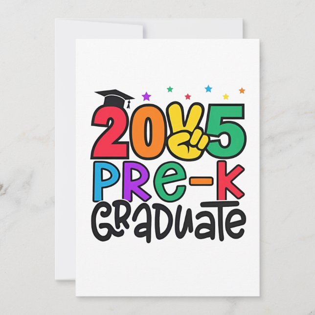 Tarjeta Festiva Graduación preescolar de niños de pregrado 2025 (Anverso)