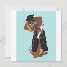 Tarjeta Festiva Graduado Dachshund