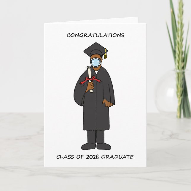 Tarjeta Festiva Graduation 2025 African American Male Holiday Card (Anverso)