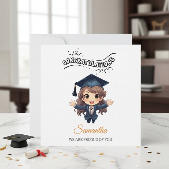 Tarjeta Festiva Graduation Congratulations Card with Illustration (Subido por el creador)