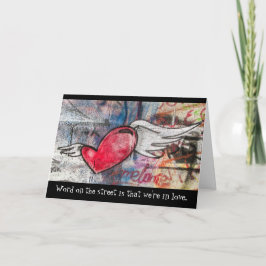 Tarjeta Festiva Graffiti Art Heart Love You Card