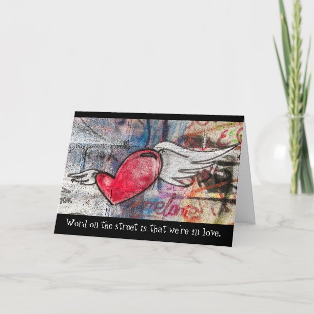 Tarjeta Festiva Graffiti Art Heart Love You Card (Anverso)