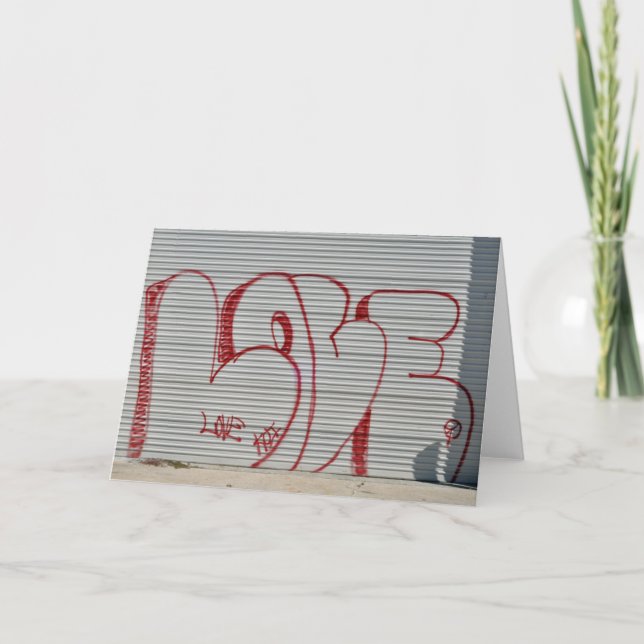 Tarjeta Festiva Graffiti Love peace koi (Anverso)