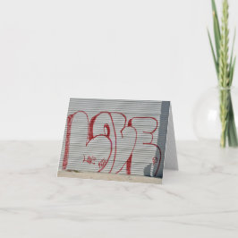 Tarjeta Festiva Graffiti Love, Peace, Valentine