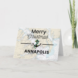 Tarjeta Festiva Gráfica navideña de los cerezos - Annapolis