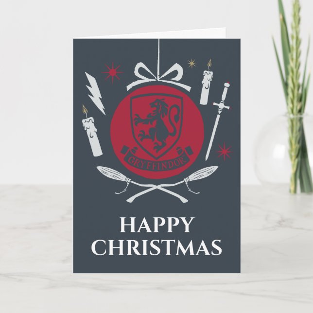 Tarjeta Festiva Gráfico de adorno navideño GRYFFINDOR™ (Anverso)