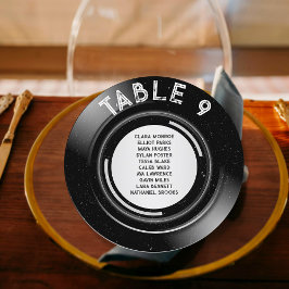 Tarjeta Festiva Gráfico de asientos del Boda de música Retro Vinyl