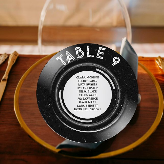 Tarjeta Festiva Gráfico de asientos del Boda de música Retro Vinyl (Subido por el creador)