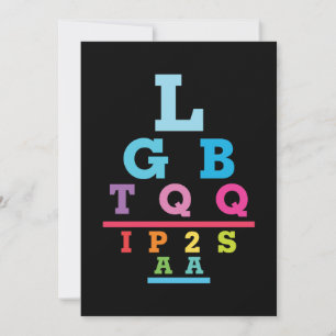 Tarjeta Festiva Gráfico de ojo de orgullo gay LGBTQQIP2SAA Acrónim