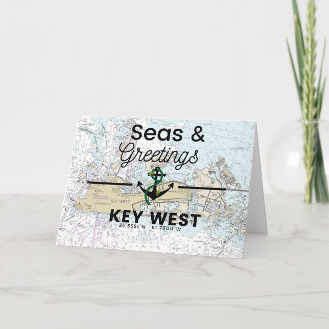 Tarjeta Festiva Gráfico de saludos y mares - Occidente clave (Anverso)