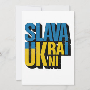 Tarjeta Festiva Gráfico de Slava Ukraini, diseño del orgullo ucran