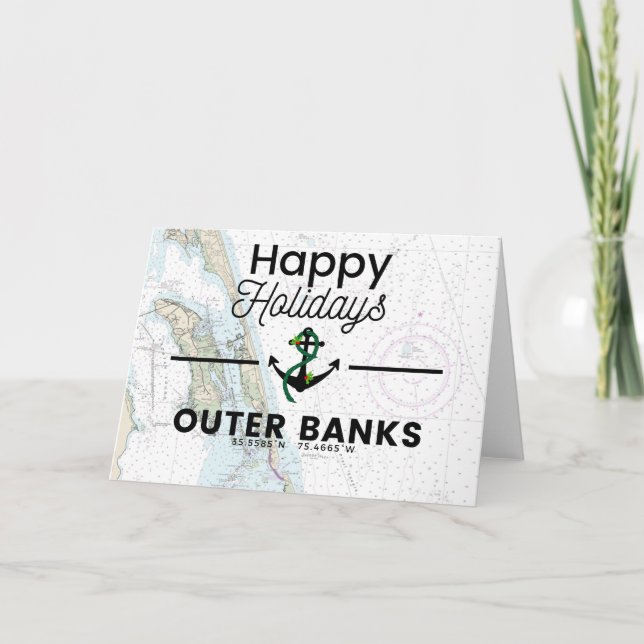 Tarjeta Festiva Gráfico de vacaciones felices - Bancos exteriores (Anverso)