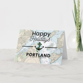 Tarjeta Festiva Gráfico de vacaciones felices - Portland