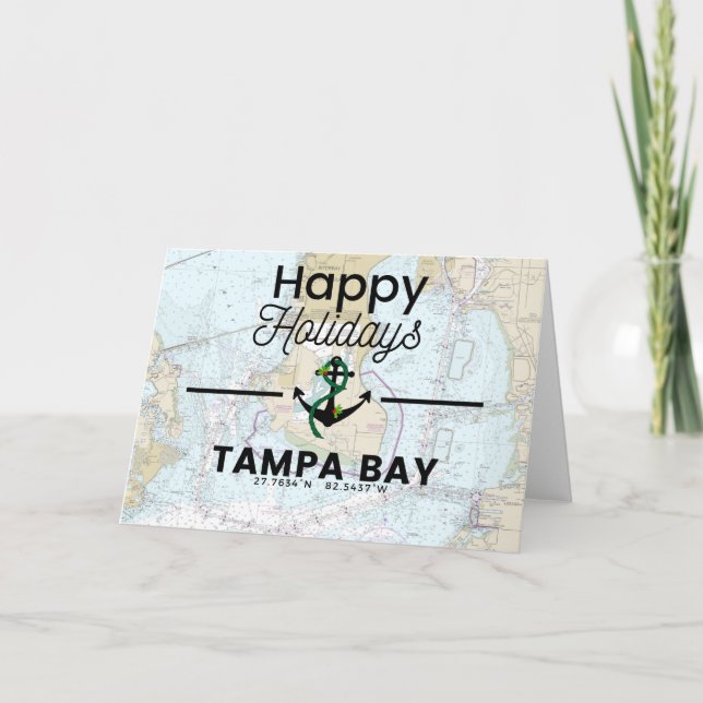 Tarjeta Festiva Gráfico de vacaciones felices - Tampa Bay (Anverso)