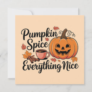 Tarjeta Festiva Gráfico otoñal "Especie de calabaza y todo bueno"