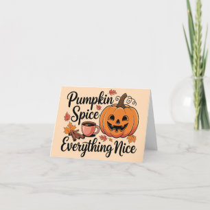 Tarjeta Festiva Gráfico otoñal "Especie de calabaza y todo bueno"