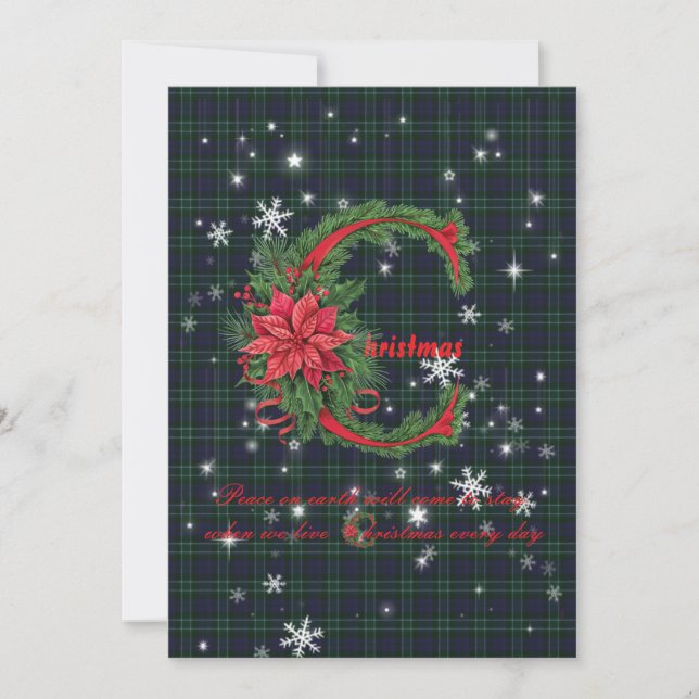 Tarjeta Festiva Graham Monteith Modern Scottish Tartan Christmas (Anverso)