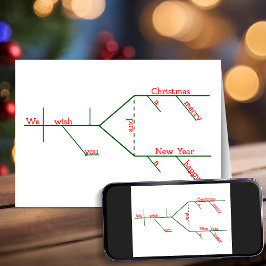 Tarjeta Festiva Gramaticalmente Diagramado Merry Christmas Wish