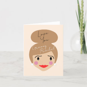 Tarjeta Festiva Grammy I love you Personalizado