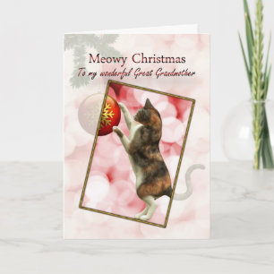 Tarjeta Festiva Gran Abuela, Navidades Meowy