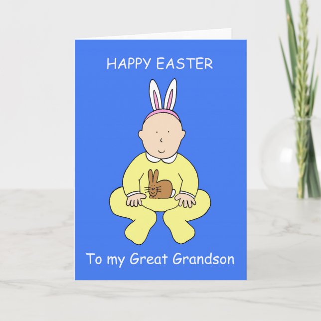 Tarjeta Festiva Gran Abuelo Feliz Pascua (Anverso)