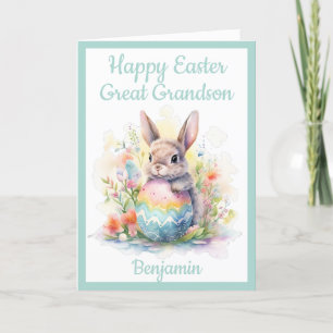 Tarjeta Festiva Gran Abuelo Feliz Pascua Bunny Egte Cute