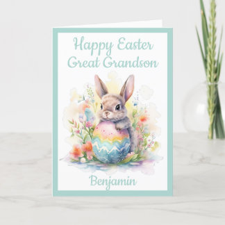 Tarjeta Festiva Gran Abuelo Feliz Pascua Bunny Egte Cute