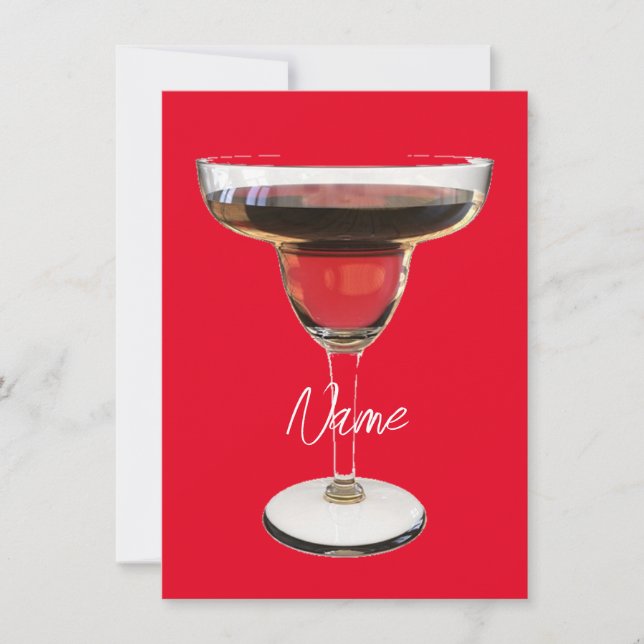 Tarjeta Festiva Gran bebida de cóctel Margarita Roja Thunder_Cove (Anverso)