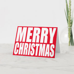 Tarjeta Festiva Gran Bloque White Merry Christmas