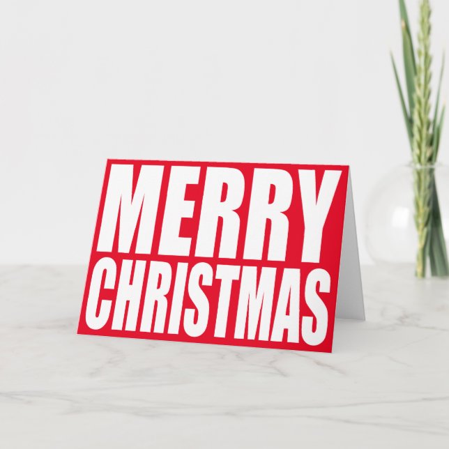 Tarjeta Festiva Gran Bloque White Merry Christmas (Anverso)
