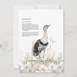 Tarjeta Festiva Gran bustaza india en peligro de extinción