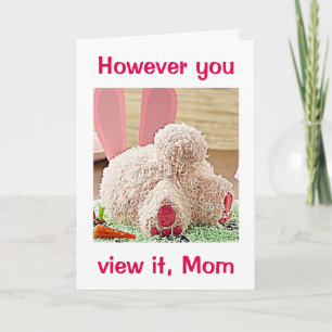 TARJETA FESTIVA GRAN CULO DE CONEJO Y GRAN DESEO DE PASCUA PARA TI
