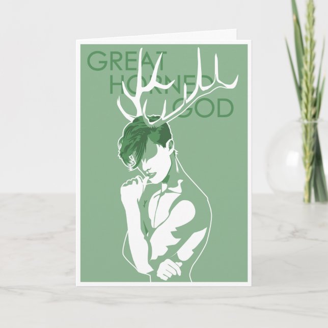 Tarjeta Festiva Gran dios de cuernos - viejos dioses de la (Anverso)