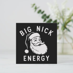 Tarjeta Festiva Gran Energía de Nick Divertido Papá Noel Gordo San