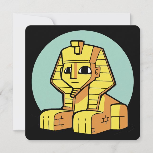 Tarjeta Festiva Gran Esfinge Egipcio Adorable (Anverso)