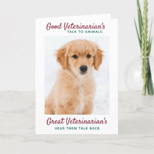 Tarjeta Festiva Gran foto de Mascota de Navidades veteranos person