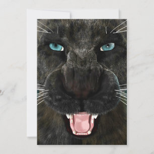 Tarjeta Festiva Gran Gato Pantera Negra