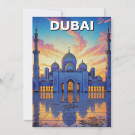 Tarjeta Festiva Gran Mezquita de Dubai Sunset de los Emiratos Árab