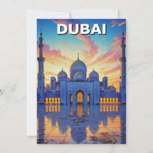 Tarjeta Festiva Gran Mezquita de Dubai Sunset de los Emiratos Árab