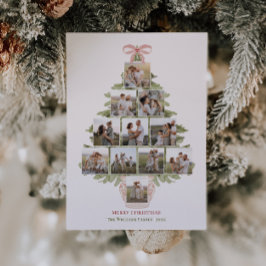 Tarjeta Festiva Gran millennial Coquette Christmas Tree 12 Photo