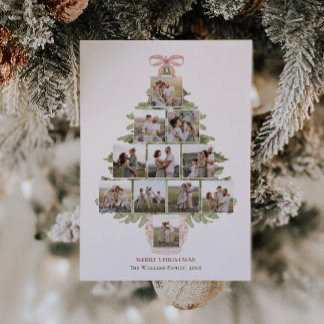 Tarjeta Festiva Gran millennial Coquette Christmas Tree 12 Photo