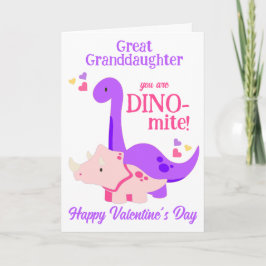 Tarjeta Festiva Gran Nieta El día de San Valentín Dino-Mite