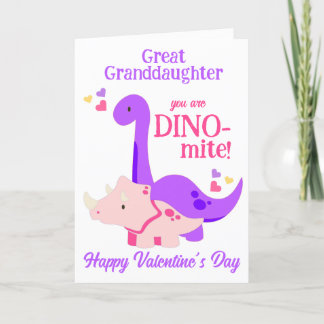 Tarjeta Festiva Gran Nieta El día de San Valentín Dino-Mite