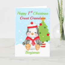 Gran nieto 1 Navidades Cute Pingüino