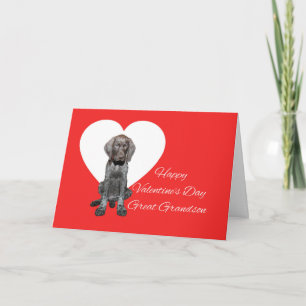 Tarjeta Festiva Gran nieto Glossy Grizzly Valentine Puppy Love