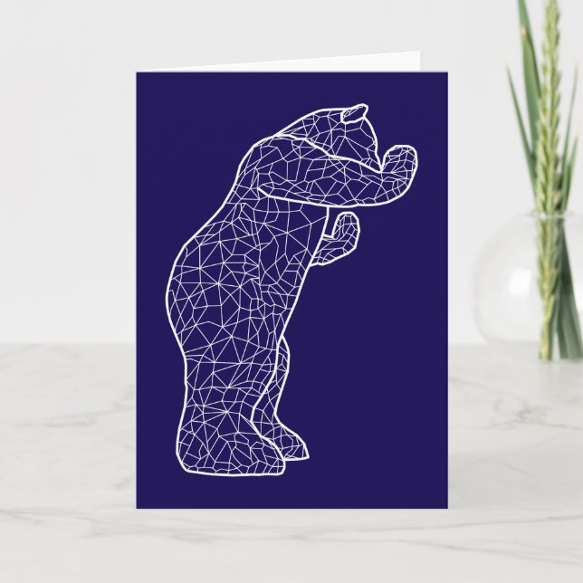 Tarjeta Festiva gran oso azul (Anverso)