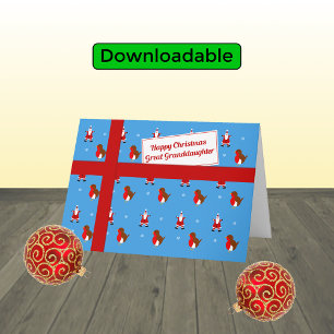 Tarjeta Festiva Gran paquete de Navidades azules de la nieta